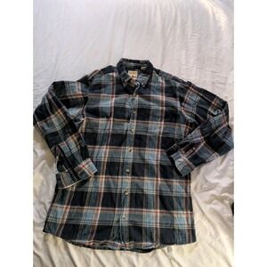 Red Head Brand Mens‎ Large Long Sleeve Button Up Red And Blue Flannel Shirt